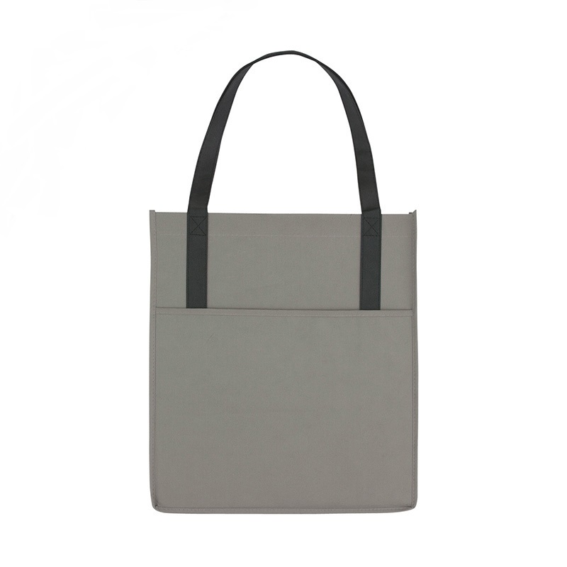 Portable Non-Woven Shoppers Outside Pocket Custom Market Tote Bags